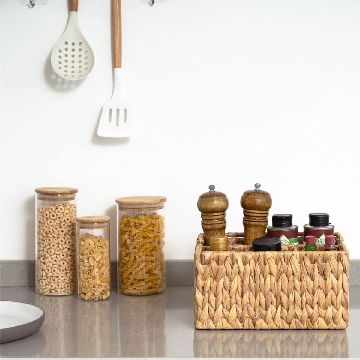 Woven Storage Basket Gray Khaki | Kelmera