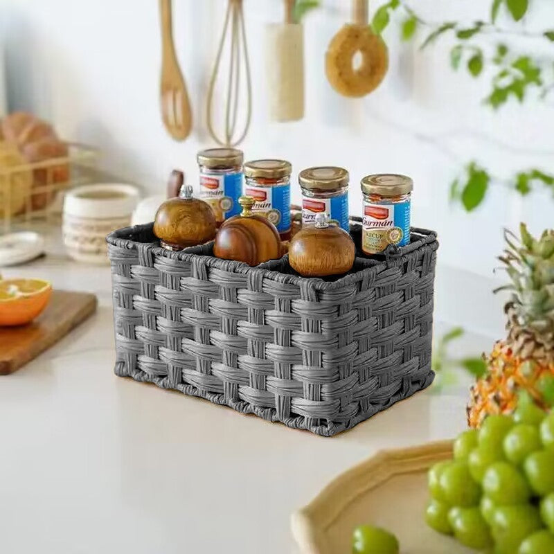Woven Storage Basket Gray Khaki | Kelmera