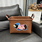 Woven Storage Basket Gray Red | Kelmera