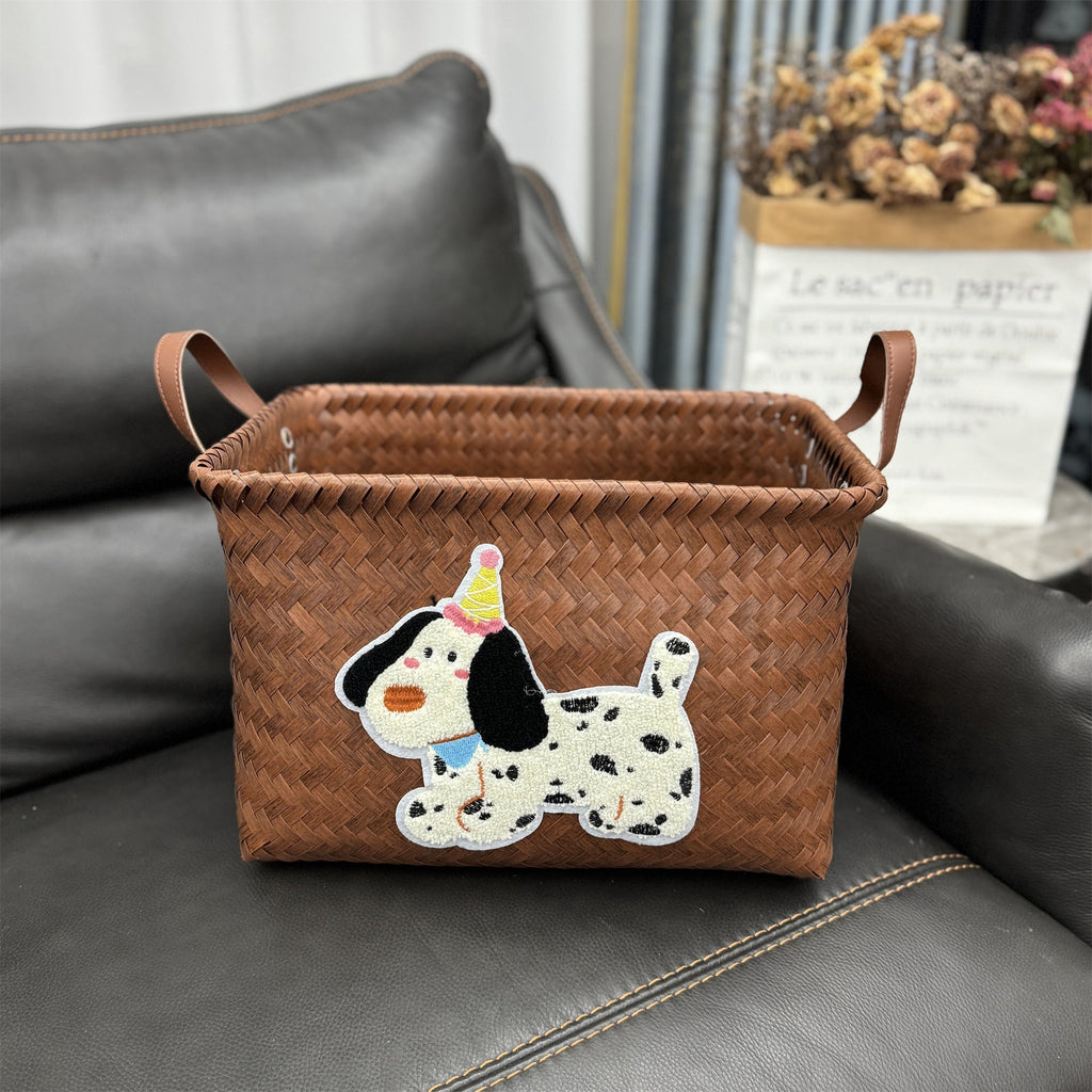 Woven Storage Basket Gray Red | Kelmera