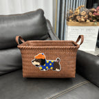 Woven Storage Basket Gray Red | Kelmera