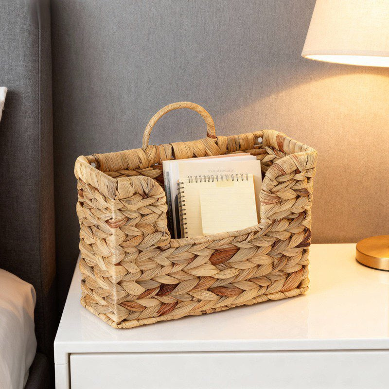 Woven Storage Basket with Handles 11.81 × 4.33 × 7.87 Inch | Kelmera