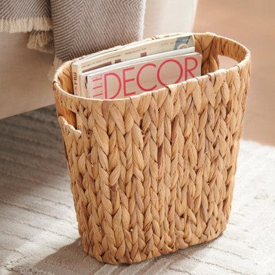 Woven Storage Basket with Handles Brown Beige | Kelmera