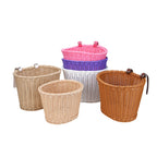 Woven Storage Basket with Leather Straps | Kelmera