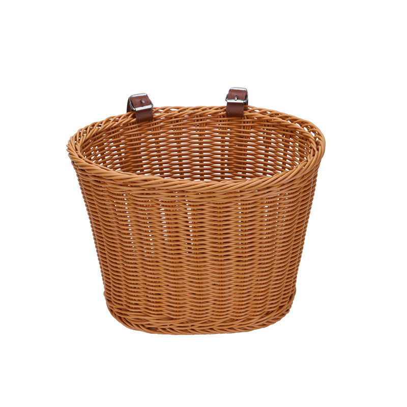 Woven Storage Basket with Leather Straps | Kelmera