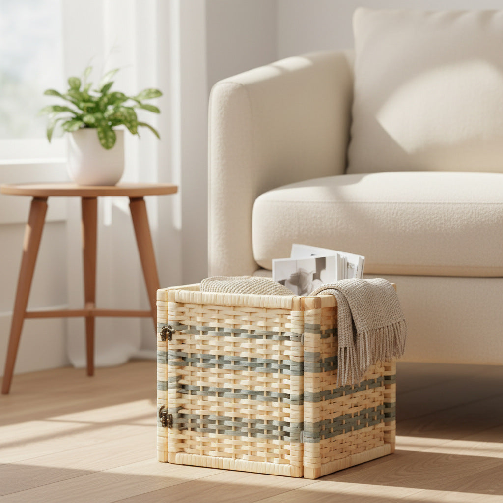 Woven Storage Basket with Removable Lid | Kelmera