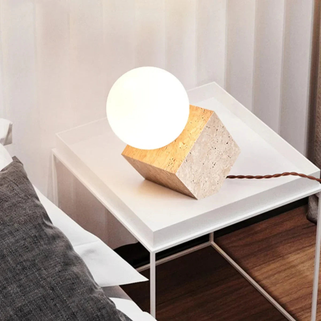 Yardora Travertine Table Lamp