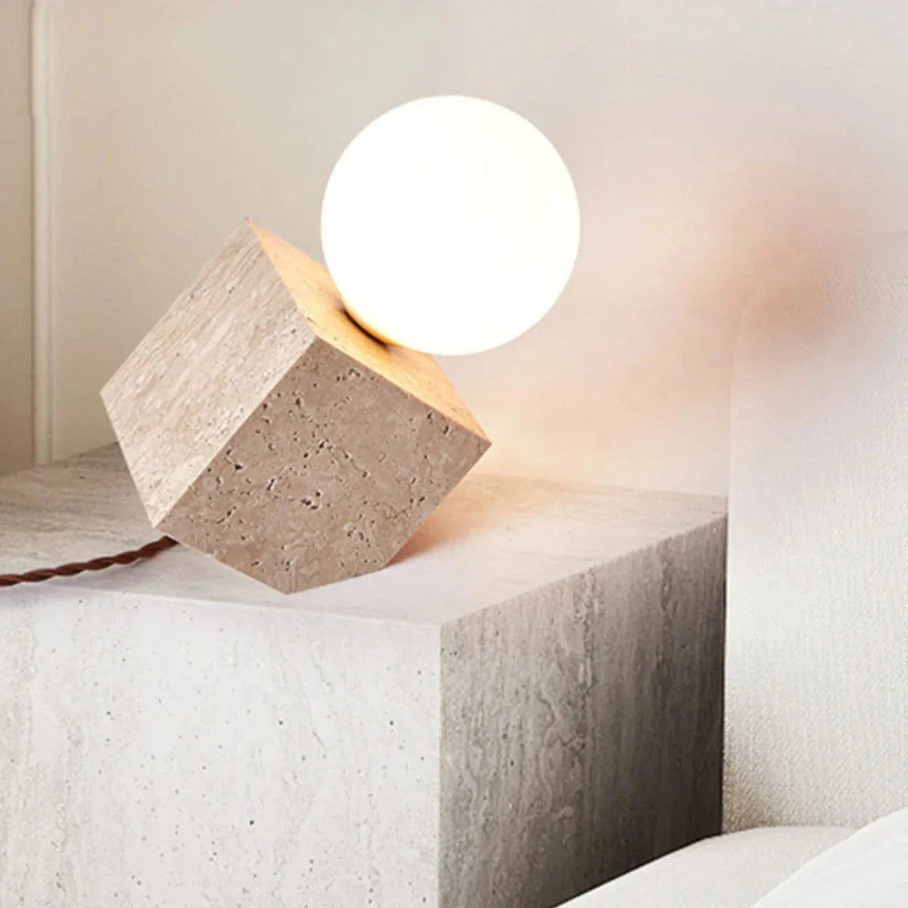 Yardora Travertine Table Lamp