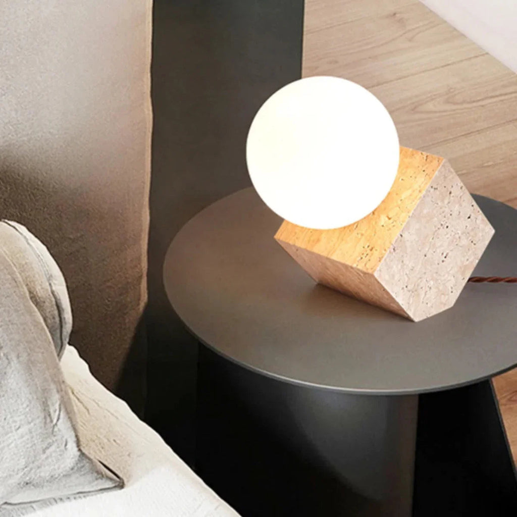 Yardora Travertine Table Lamp
