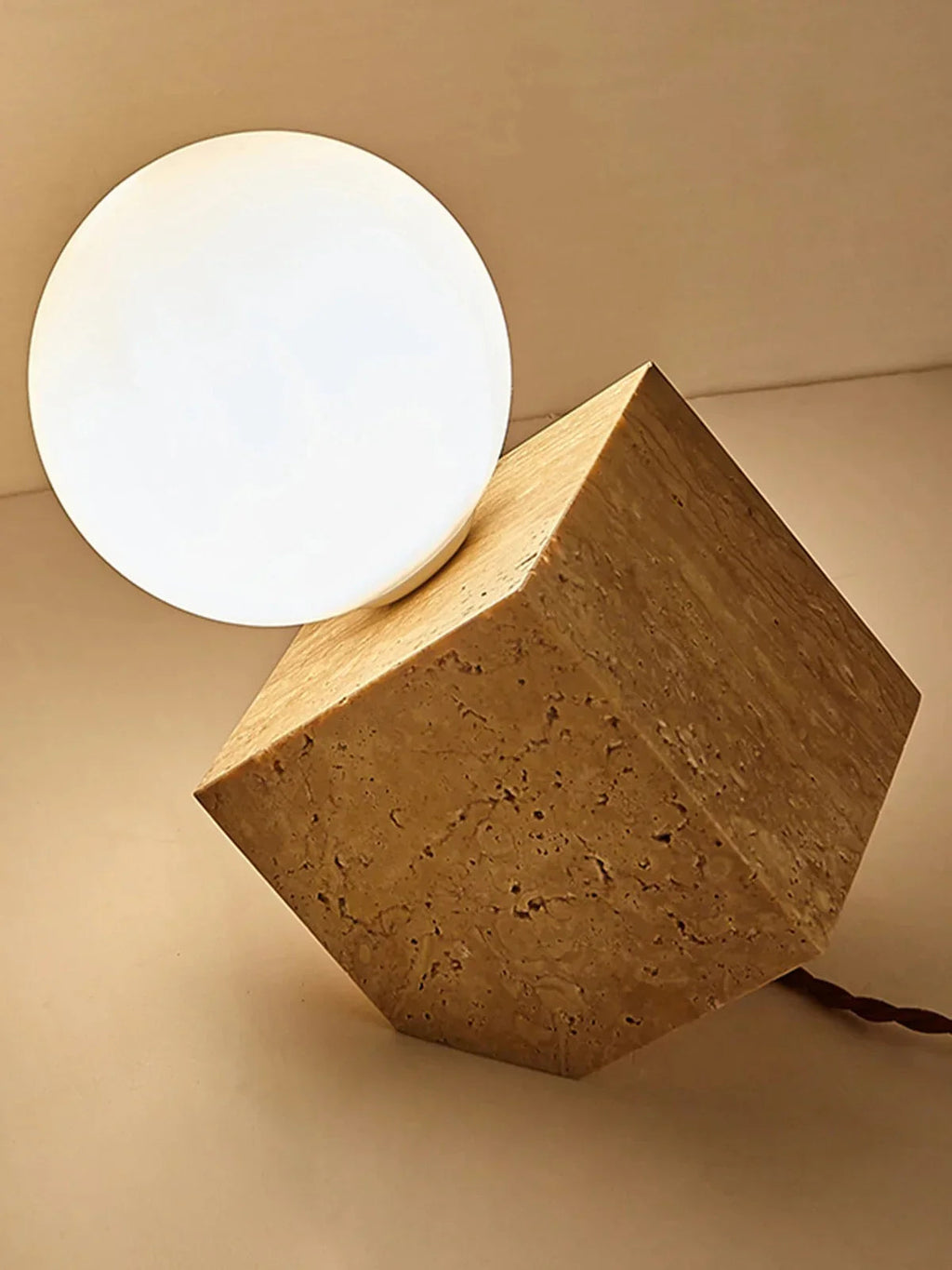 Yardora Travertine Table Lamp
