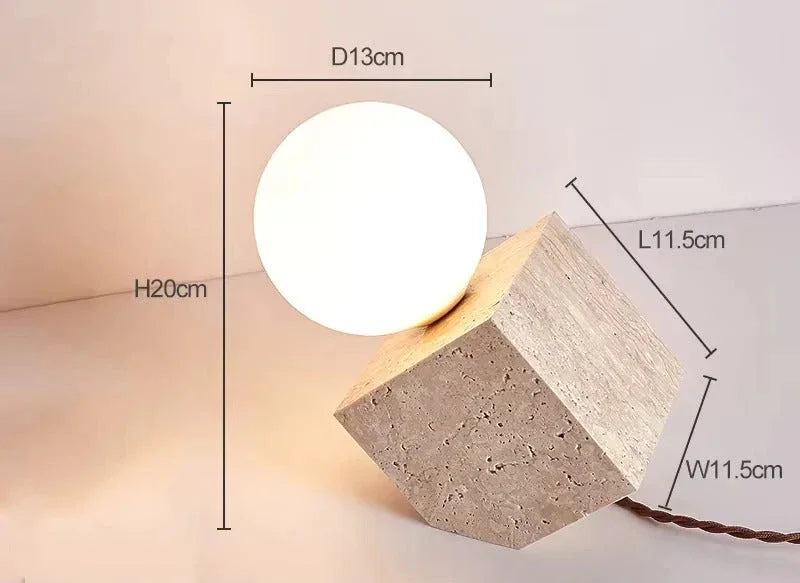 Yardora Travertine Table Lamp