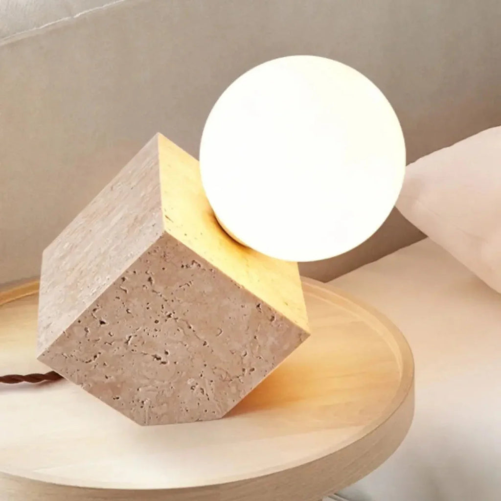 Yardora Travertine Table Lamp